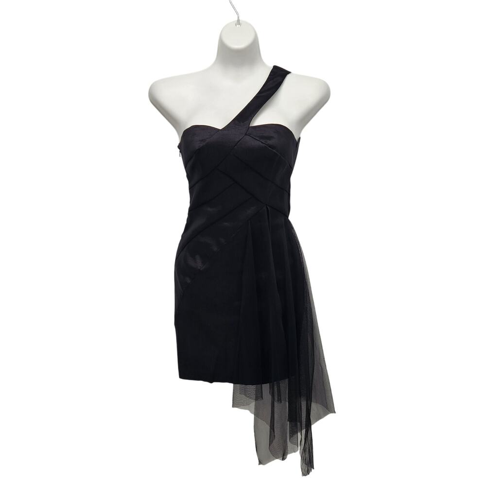 VTG. 90's Jessica McClintock Black Prom Cocktail Formal Mini Dress Women's 4